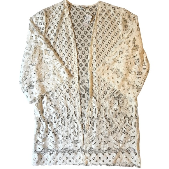 NWT Maurice's Lace Cardigan Kimono Wrap Top Size M - Picture 1 of 11